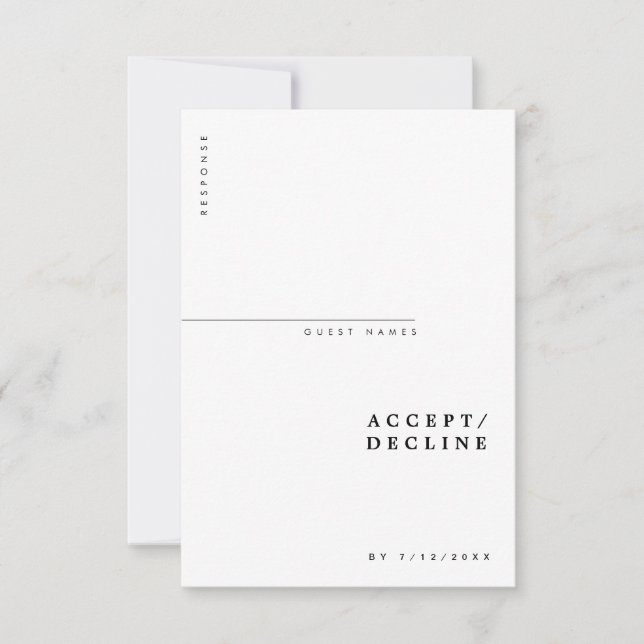 Minimal modern Chic Typografi Bröllop OSA Kort (Framsida)