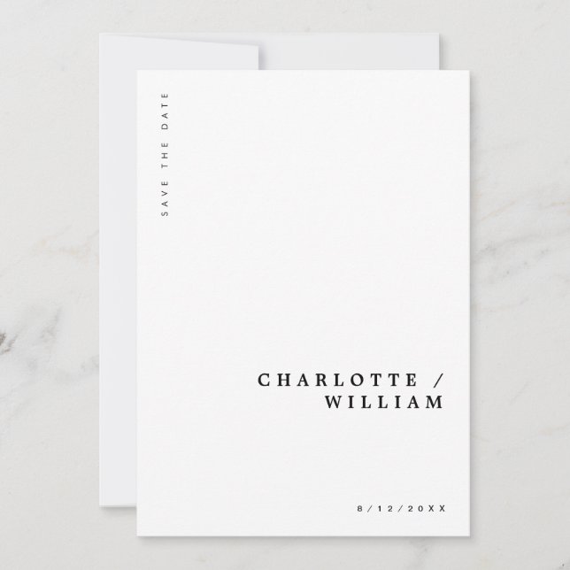 Minimal Modern Chic Typografi Bröllop Spara Datumet (Framsida)