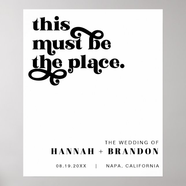 Minimal modern Chic Typografi Classic Bröllop Poster (Framsidan)