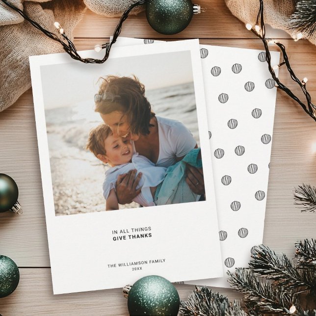 Minimal Modern Citat | Foto Högtid Tacksamhet Julkort (Skapare uppladdad)