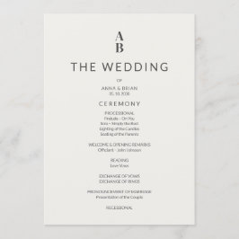 Minimal Modern Civil Wedding Program