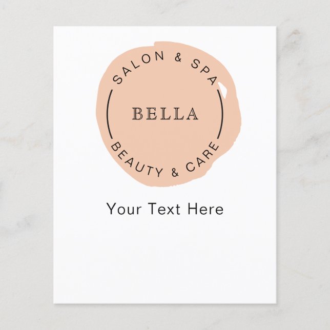 Minimal Modern Coral Salon Spa Coupons Flyer (Framsidan)