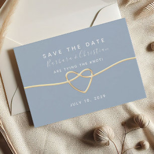 Minimal Modern Dammig Blå Bröllops Save The Date Spara Datumet