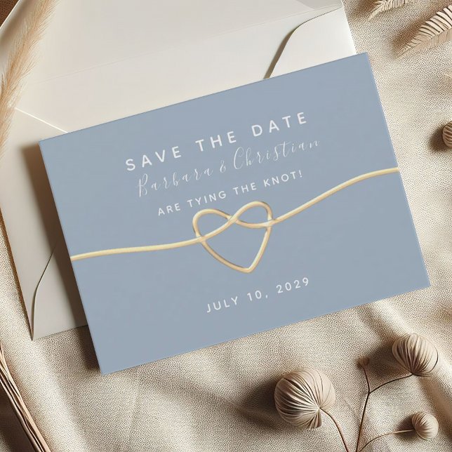Minimal Modern Dammig Blå Bröllops Save The Date Spara Datumet (Skapare uppladdad)