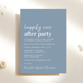 Minimal Modern Dusty Blue Wedding Reception Inbjudningar