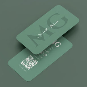 Minimal Modern Dusty Teal-Professionell enkel Visitkort