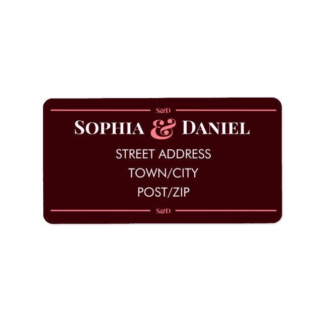 Minimal Modern Editable Wedding RSVP Address Label Adressetikett (Framsidan)