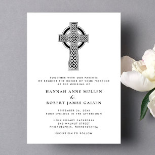 Minimal modern Elegant Celtic Kor Bröllop Inbjudningar