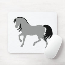 Minimal Modern Elegant Chic Enkel Grått Horse