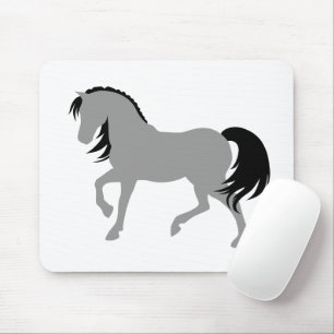 Minimal Modern Elegant Chic Enkel Grått Horse Musmatta
