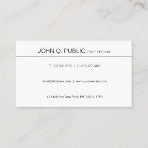 Minimal modern, elegant Chic för grafisk design, v Visitkort