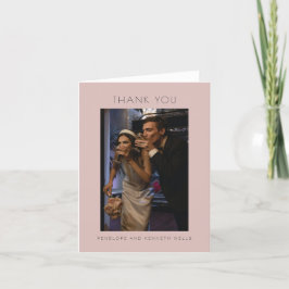 Minimal Modern Elegant Dusty Bröllop Anpassningsb Tack Kort