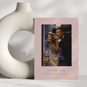 Minimal Modern Elegant Dusty Bröllop-foto Tack Kort