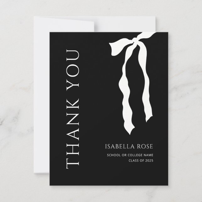 Minimal modern Elegant - enkelt fält Studenten Tack Kort (Framsida)