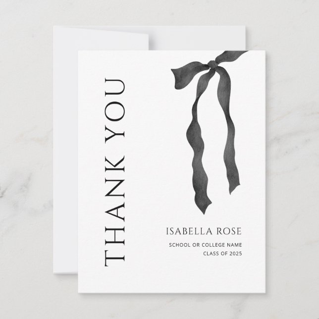 Minimal modern Elegant - enkelt fält Studenten Tack Kort (Framsida)