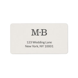Minimal Modern Elopement Wedding Address Label Adressetikett