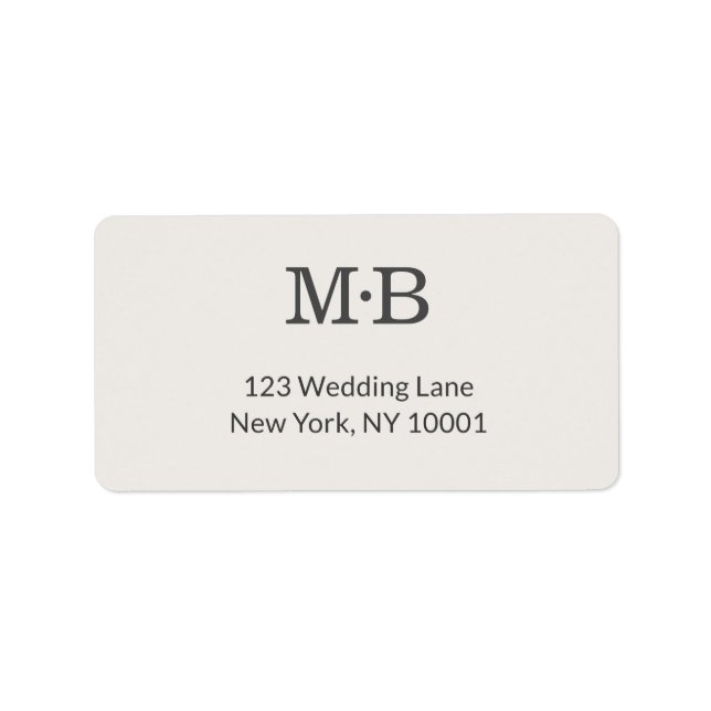 Minimal Modern Elopement Wedding Address Label Adressetikett (Framsidan)