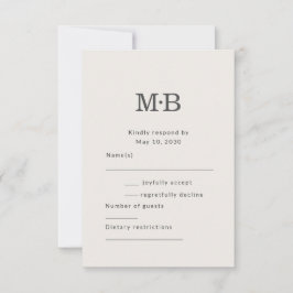 Minimal Modern Elopement Wedding RSVP Card OSA Kort