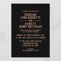 Minimal Modern enkel bröllopsinbjudan till Ro Guld