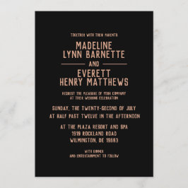 Minimal Modern enkel bröllopsinbjudan till Ro Guld Inbjudningar