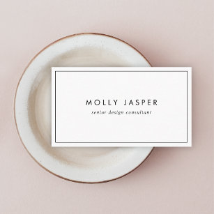 Minimal Modern enkel Chic för ren vit Elegant Visitkort