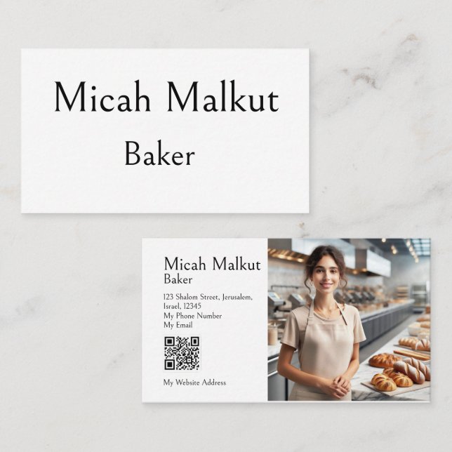 Minimal Modern Enkel Ren QR-kod Professionell Visitkort (Fram/baksida)
