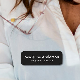 Minimal modern enkel, ren, svart Professionell Namnbricka