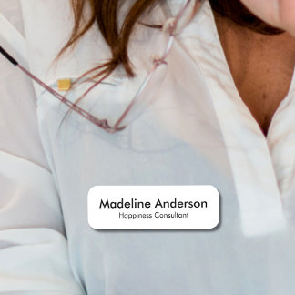 Minimal modern enkel ren vit Professionell Namnbricka