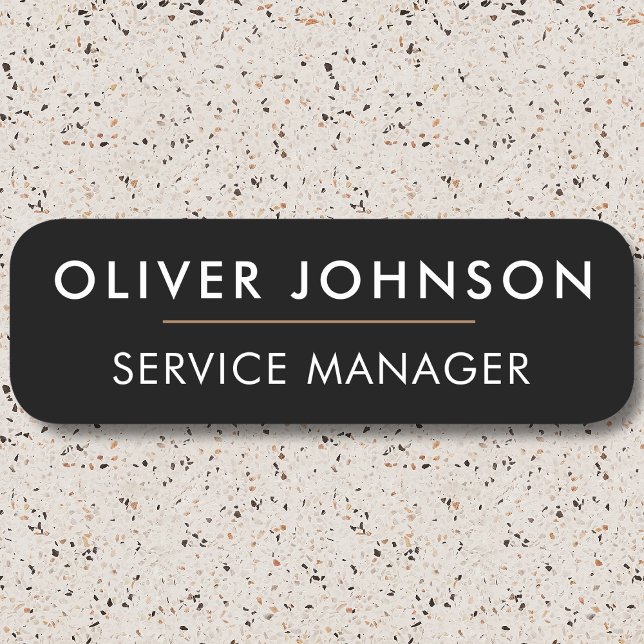 Minimal modern, enkel svart Professionell Magnetis Namnbricka (Skapare uppladdad)