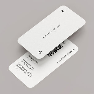 Minimal modern enkel vit Professionell QR Visitkort