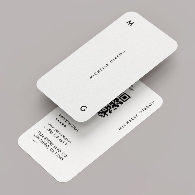 Minimal modern enkel vit Professionell QR Visitkort (Minimal Modern Simple White Professional QR Business Card
)