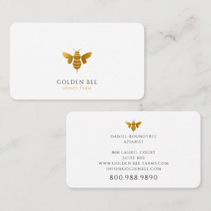 Minimal Modern Falsk Guld Bi Honungsbi Visitkort