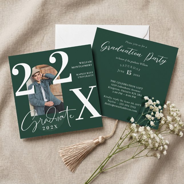 Minimal Modern Fet Examenårs Båge Foto Inbjudningar (Minimal Modern Bold Graduation Year Arch Photo Invitation)