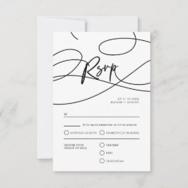 Minimal Modern Finare-skript "OSA" QR-kod Bröllop OSA Kort