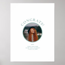 Minimal Modern Foto Teal Examen Autograf Poster