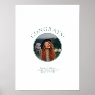 Minimal Modern Foto Teal Examen Autograf Poster