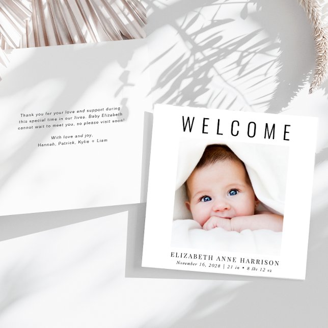 Minimal modern fotofödsel meddelande (Skapare uppladdad)