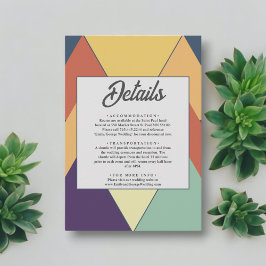 Minimal modern geometrisk färgfull Snyggt Bröllop Tilläggskort