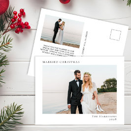 Minimal modern, gift jul 2-foto helg vykort