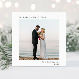 Minimal modern, gift julfoto julkort