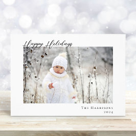 Minimal Modern Glad helg-fotojul - jul Julkort