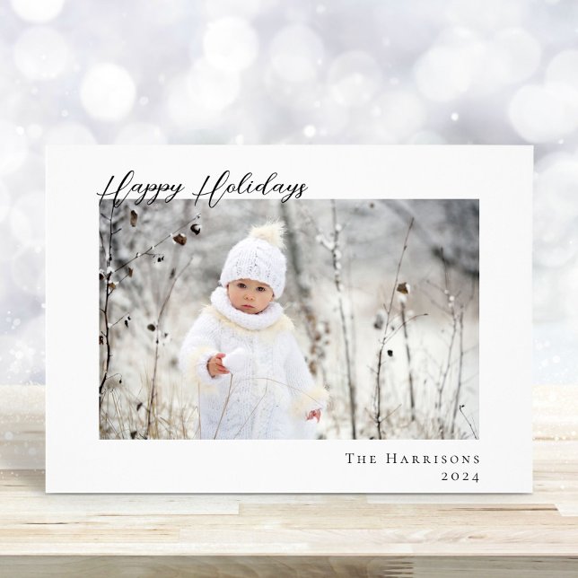 Minimal Modern Glad helg-fotojul - jul Julkort (Share the love and warmth of the season with your personalized photo Christmas card)