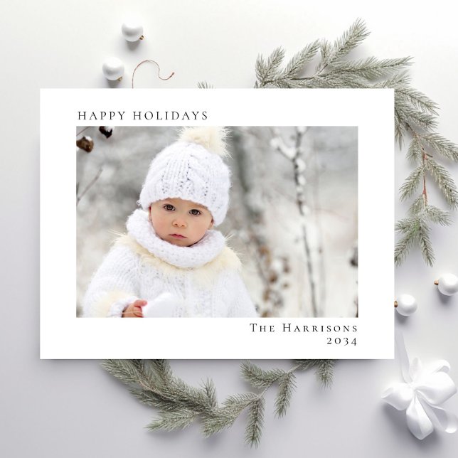Minimal Modern God jul-foto Julkort (Share the love and warmth of the season with your personalized photo Christmas card)