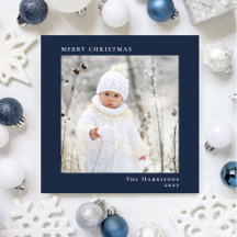 Minimal modern God jul-fotoblå