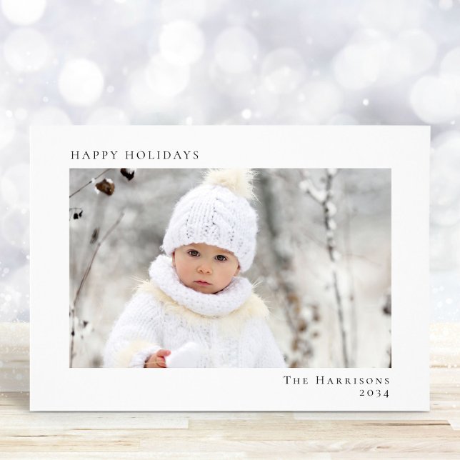 Minimal Modern God Jul Jul Foto Julkort (Share the love and warmth of the season with your personalized photo Christmas card)