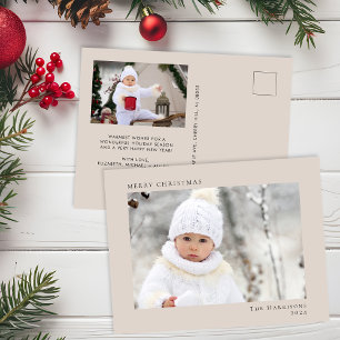 Minimal Modern God jul Taupe-foto Helg Vykort