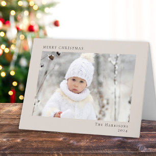 Minimal Modern God jul Taupe-foto Helgkort