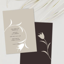 Minimal Modern Gråbeige & Espresso Blommig Bröllop