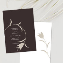 Minimal Modern Gråbeige & Espresso Blommig Bröllop