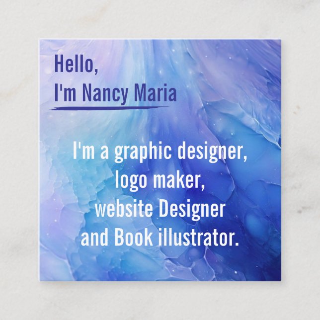 Minimal modern Graphic design square business card Fyrkantigt Visitkort (Framsida)